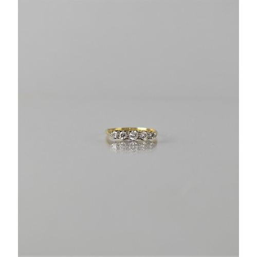 72 - A Late 19th/Early 20th Century Five Stone Diamond and 18ct Gold Half Hoop Ring, Central Old European... 