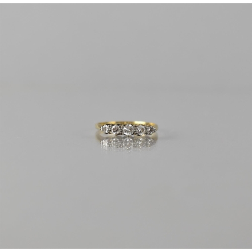 72 - A Late 19th/Early 20th Century Five Stone Diamond and 18ct Gold Half Hoop Ring, Central Old European... 