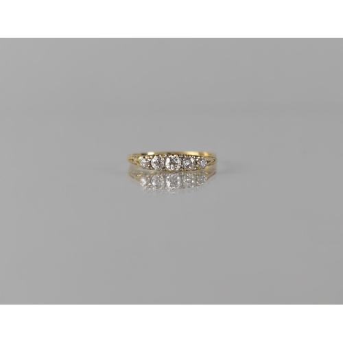 69 - An Early 20th Century Five Stone Diamond and 18ct Gold 'Half Hoop' Ring, Graduated Old European Cut ... 