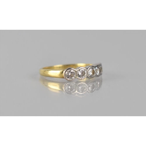 52 - An 18ct Gold and Diamond Five Stone Dress Ring having Five Round/Oval Brilliant Cut Stones, Measurin... 