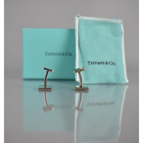 A Pair of Vintage Tiffany & Co Silver Notes Square Cufflinks, Face  Measuring 13mm Wide, Signed for T