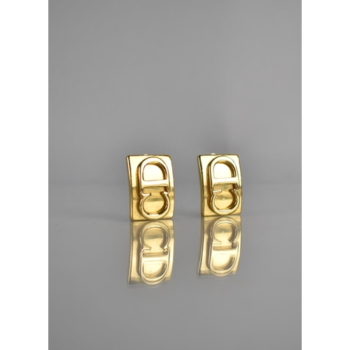 172 - A Pair of Vintage Christian Dior Clip On Earrings, Rectangular Panel with Raised CD, 25mm by 17mm, S... 