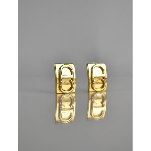 172 - A Pair of Vintage Christian Dior Clip On Earrings, Rectangular Panel with Raised CD, 25mm by 17mm, S... 