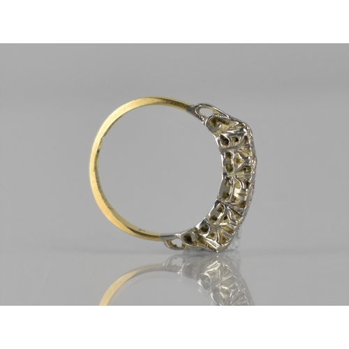 55 - An Early/Mid 20th Century 18ct Gold, Platinum and Five Stone Diamond Ring, Old European Cut Diamonds... 