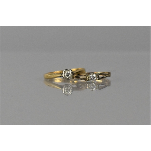 59 - Two Diamond Solitaire Rings, 18ct Gold, Platinum and Diamond Example with Centre Old Cut Stone Appro... 