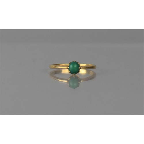 61 - An Early 20th Century Cabochon Turquoise and Unmarked Gold Coloured Metal Dress Ring. Turquoise Ston... 