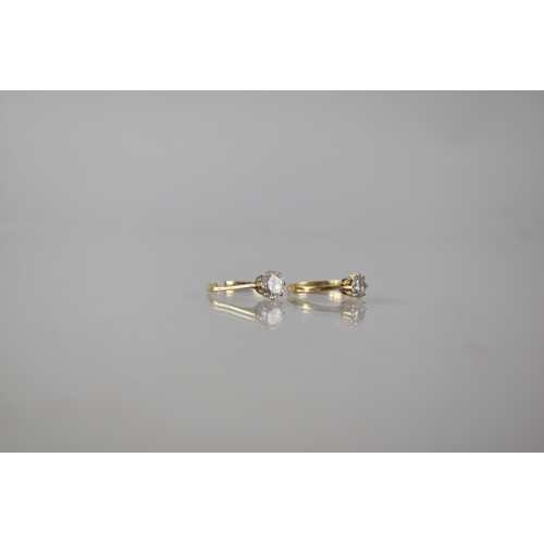 75 - Two 9ct Gold and White Stone Solitaire Dress Rings, Round Brilliant Cut Stones, Both in Eight Prong ... 