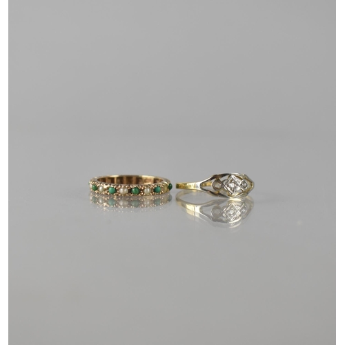 76 - An Early 20th Century 18ct Gold, Diamond and Platinum Ladies Dress Ring, Central Old European Round ... 