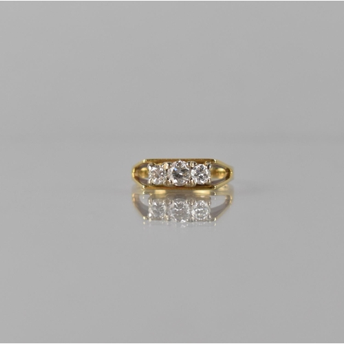 98 - An 18ct Gold and Diamond Trilogy Ring, Centre Round Brilliant Cut Diamond Approx 0.37ct on Visual In... 