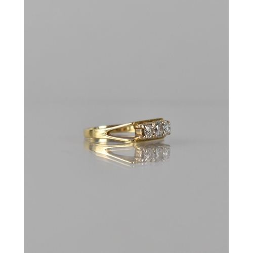 98 - An 18ct Gold and Diamond Trilogy Ring, Centre Round Brilliant Cut Diamond Approx 0.37ct on Visual In... 