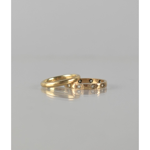 68 - A 9ct Gold Wedding Band, Court Shape, Birmingham Hallmark and Makers Mark S&Co Size J.5, together wi... 