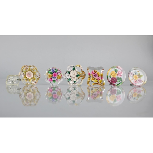 267 - A Collection of Six Mid 20th Century Lucite Floral Brooches to include Small French Example having A... 