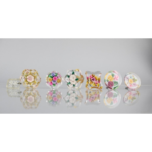 267 - A Collection of Six Mid 20th Century Lucite Floral Brooches to include Small French Example having A... 