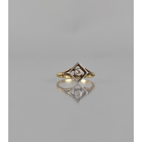 30 - An Early 20th Century Diamond, 18ct Gold and Platinum Ring, Centre Round Brilliant Cut Stone Measuri... 