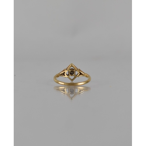 30 - An Early 20th Century Diamond, 18ct Gold and Platinum Ring, Centre Round Brilliant Cut Stone Measuri... 