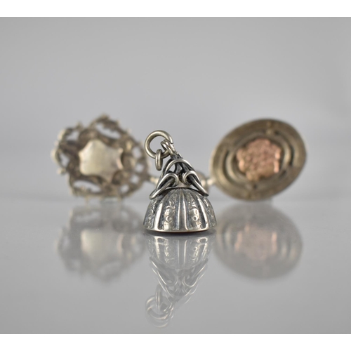 282 - Three Victorian and Later Silver and White Metal Items to include Carnelian Fob with Fluted Decorati... 