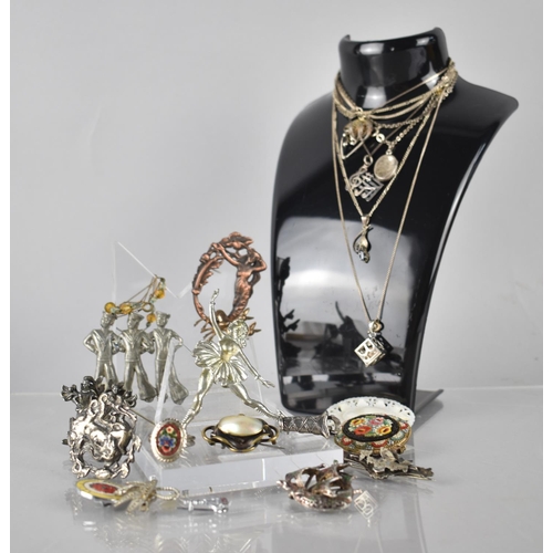 287 - A Collection of Vintage Costume Jewellery, Brooches, Necklaces and Rings to include Art Nouveau Moth... 