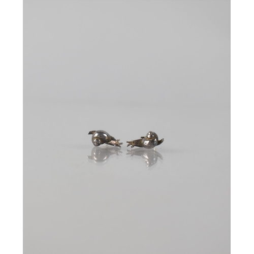 326 - A Pair of White Metal Earrings in the Form of Snails, 14mm Long.