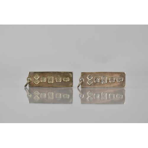 327 - Two Vintage Rectangular Silver Ingot Pendants, Each 31.3gms, London 1977, 43mm by 15mm and Marked Ve... 