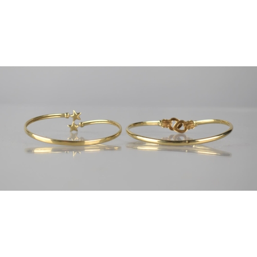 125 - A 9ct Gold Bangle with Star Terminals, Stamped 375, OPT, 2.8gms together with an Unmarked Gold Colou... 