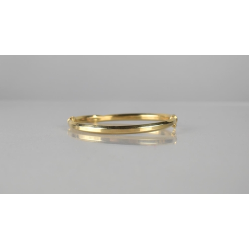 254 - A 9ct Gold Six Sided Hinged Bangle, Dented, 5.7gms, Birmingham Hallmark, Stamped 375, HPJ