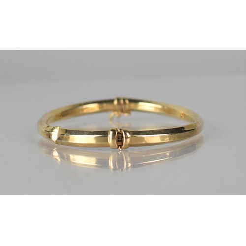 254 - A 9ct Gold Six Sided Hinged Bangle, Dented, 5.7gms, Birmingham Hallmark, Stamped 375, HPJ