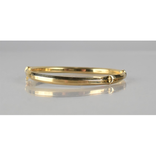 254 - A 9ct Gold Six Sided Hinged Bangle, Dented, 5.7gms, Birmingham Hallmark, Stamped 375, HPJ