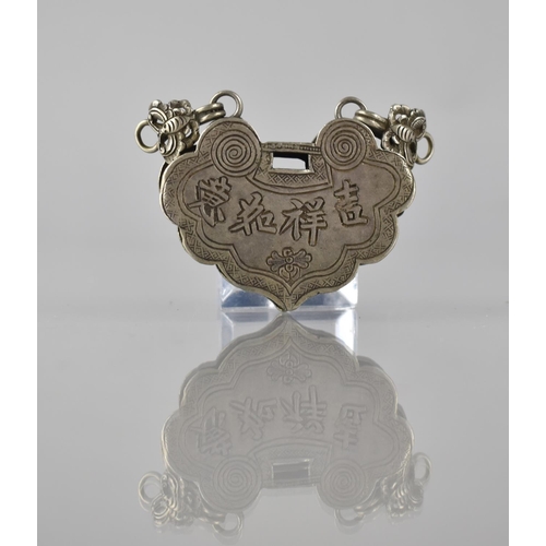 216 - An Antique Chinese Ruyi Talisman, Front Decorated with Etched Characters in a Scrolling Frame and wi... 