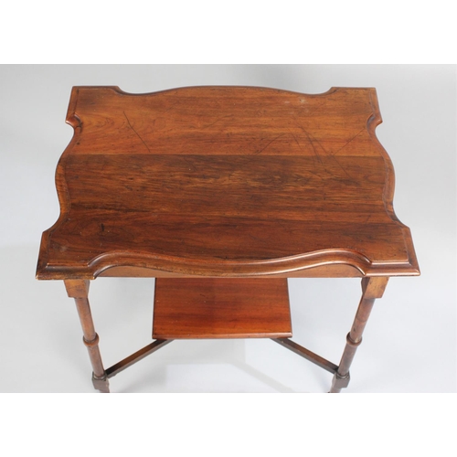 105 - An Edwardian Mahogany Occasional table with Stretcher Shelf, 60cms Wide