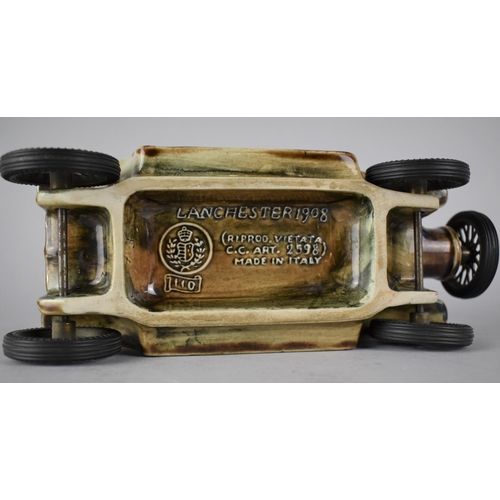 117 - A Novelty Italian Ceramic Decanter in the Form of a 1908 Lanchester Motor Car, 24cms Long