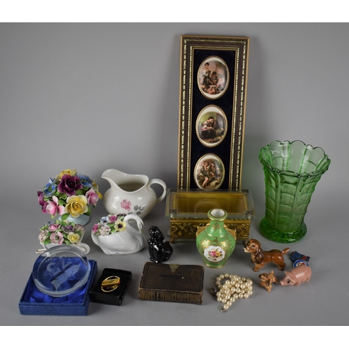 242 - A Collection of Various Items to include Posy Ornaments, Jewellery Casket, Framed Italian Ovals Etc