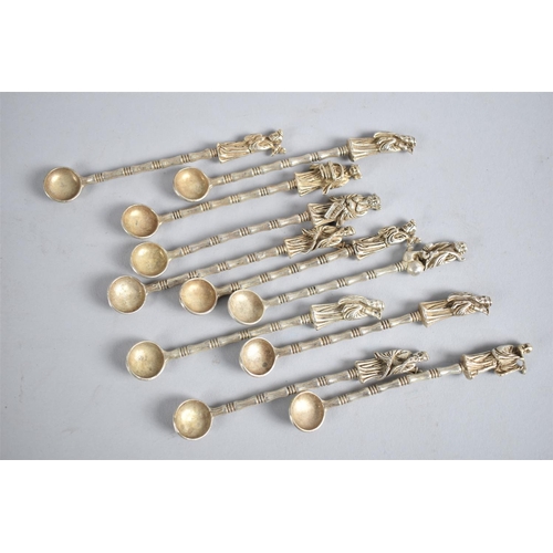 261 - A Collection of Eleven Various Chinese White Metal Spoons