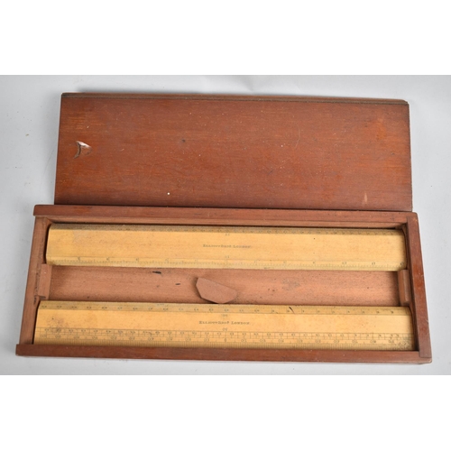 3 - A Late 19th Century Mahogany Cased Pair of Scale Rules by Elliot Brothers, London, 34cms Wide