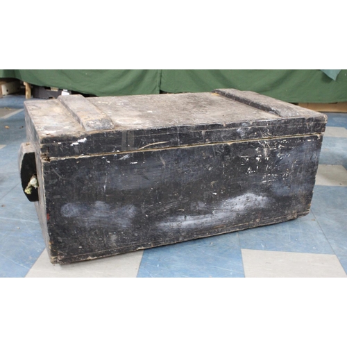 301 - A Vintage Wooden Tool Box Containing Various Planes, Spanners Etc, 91cms Wide