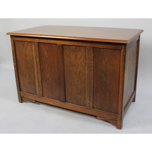 329 - A Mid 20th Century Oak Blanket Chest with Panelled Front, 90cm Wide