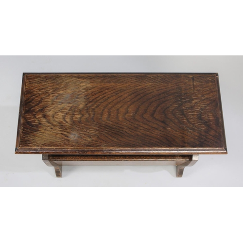 330 - A Mid 20th Century Oak Magazine Table of Narrow Proportions, 54cms By 23cms