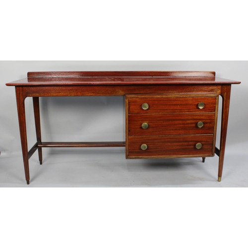 331 - A Retro Galleried Writing Desk/Dressing Table with Three Long Drawers by A. Younger Ltd, 152cms Wide