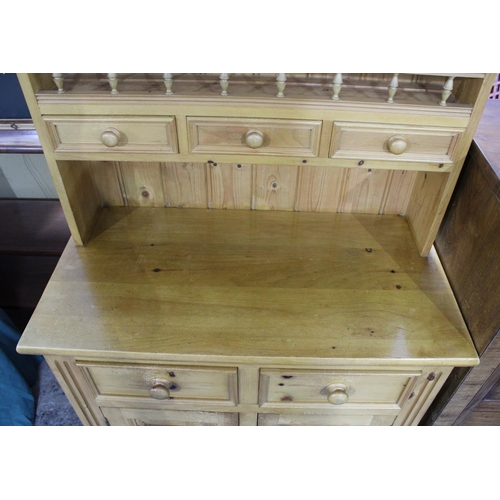 334 - A Modern Pine Kitchen Dresser, Base with Two Short Drawers over Cupboard, Raised Top Section with Th... 