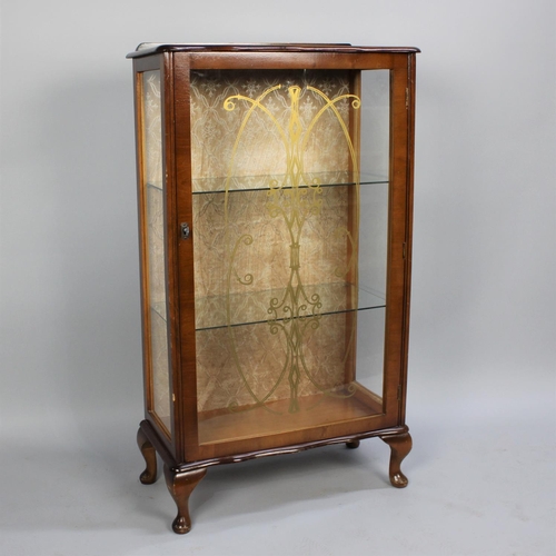 339 - A Mid 20th Century Glazed Two Shelf Display Cabinet in Walnut, 61cms Wide