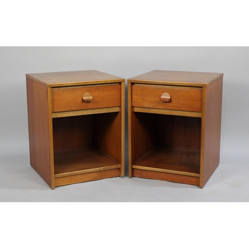 340 - A Pair of 1970s Teak Bedside Cabinets, Each 43.5cms Wide