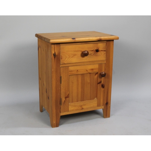 341 - A Single Pine Bedside Cabinet with Top Drawer, 50cm Wide