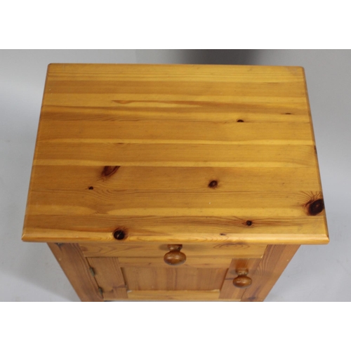 341 - A Single Pine Bedside Cabinet with Top Drawer, 50cm Wide