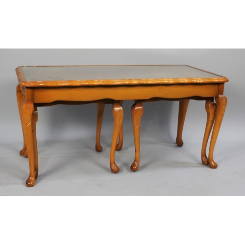 342 - A Mid/Late 20th Century Nest of Three Tables on Cabriole Supports, 97cms Wide