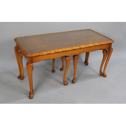 342 - A Mid/Late 20th Century Nest of Three Tables on Cabriole Supports, 97cms Wide