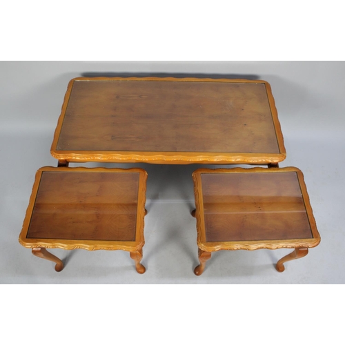 342 - A Mid/Late 20th Century Nest of Three Tables on Cabriole Supports, 97cms Wide