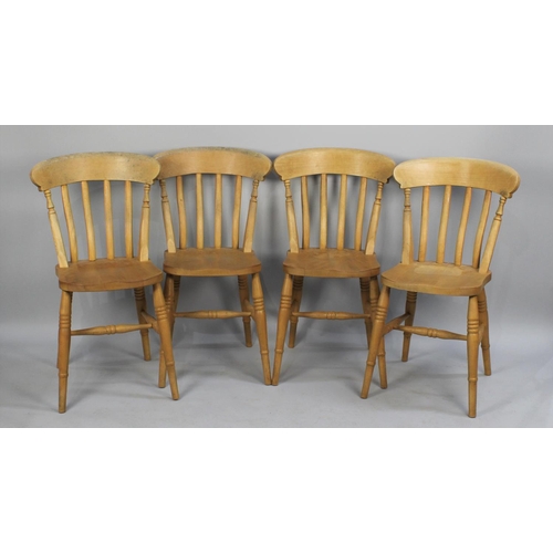 345 - A Set of Four Modern Pine Kitchen Dining Chairs