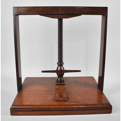 5 - A Regency Mahogany Book Press, Probably Early 19th Century, Having Screw Rise and Fall Platform Turn... 