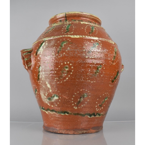 55 - An 18th Century Italian Terracotta Slipware Wet Drug Jar Inscribed 'Sig. Romualdo Mazzinghi 1795'. S... 