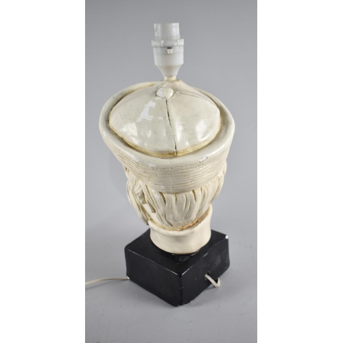 69 - A Mid 20th Century Novelty Table Lamp in the Form of an Oriental Gents Head, 36cms High Overall