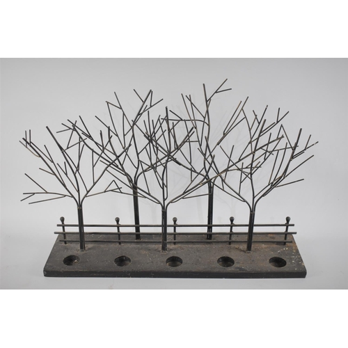 70 - A Modern Metal Tealight Stand in the Form of an Avenue of Trees, 60cm Long